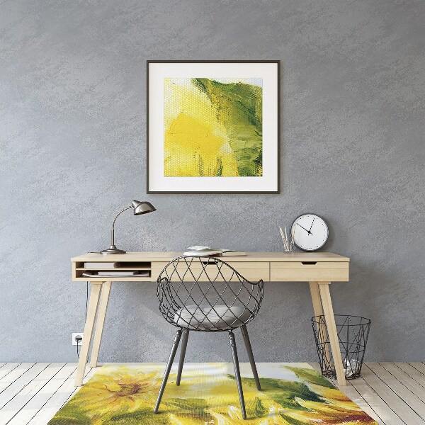 Desk chair mat Sunflowers