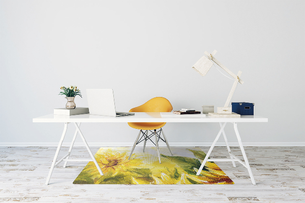 Desk chair mat Sunflowers