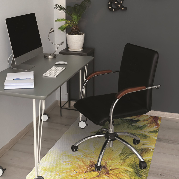 Desk chair mat Sunflowers
