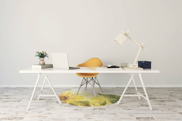 Desk chair mat Sunflowers