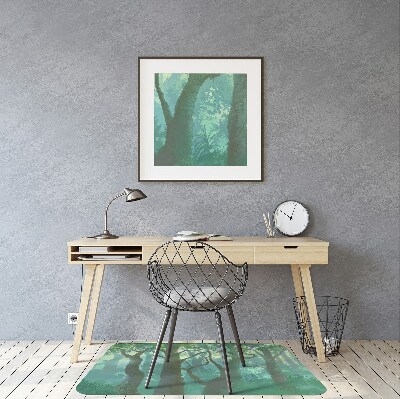 Desk chair mat dark forest