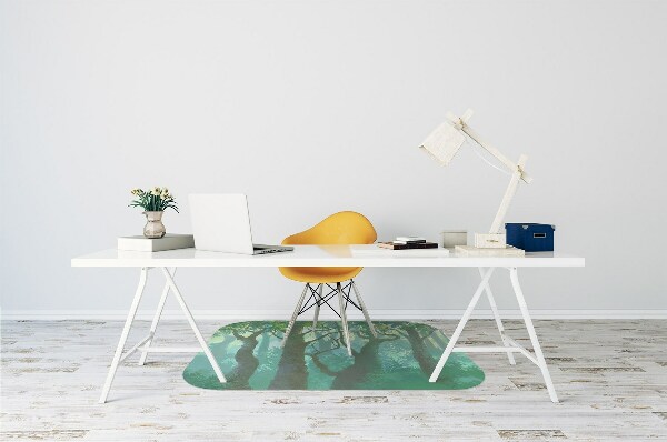 Desk chair mat dark forest