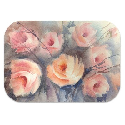 Office chair mat orange roses