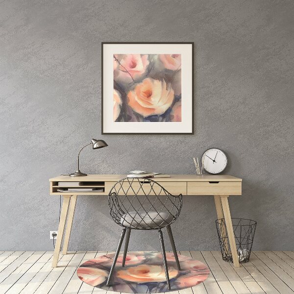 Office chair mat orange roses