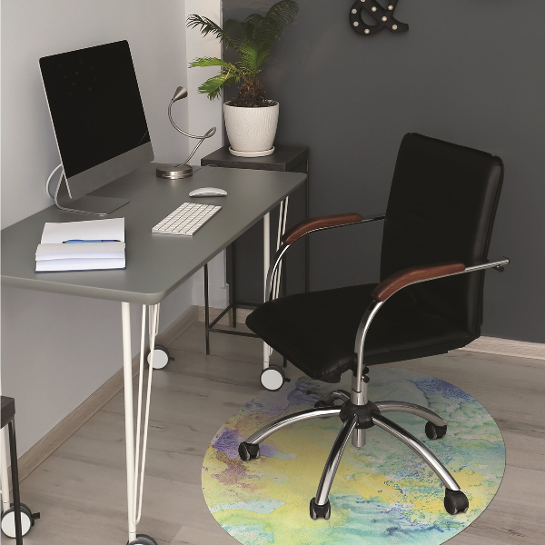 Office chair floor protector colorful spots