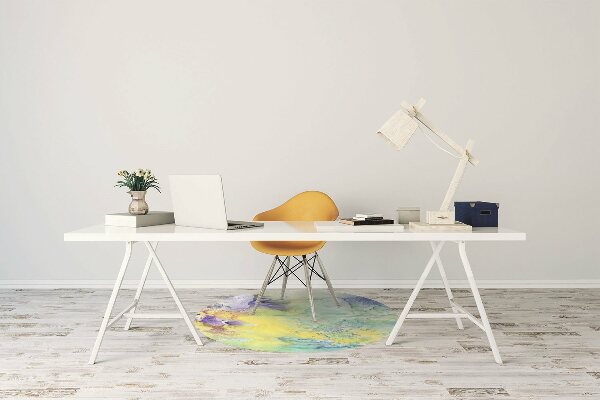 Office chair floor protector colorful spots