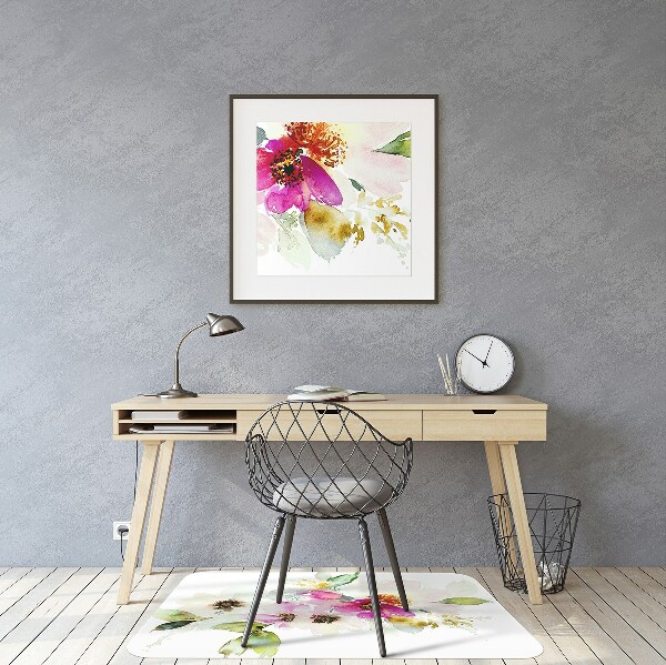 Office chair floor protector Bouquet of flowers