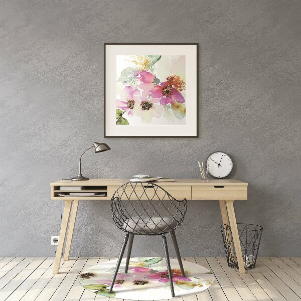 Office chair floor protector Bouquet of flowers