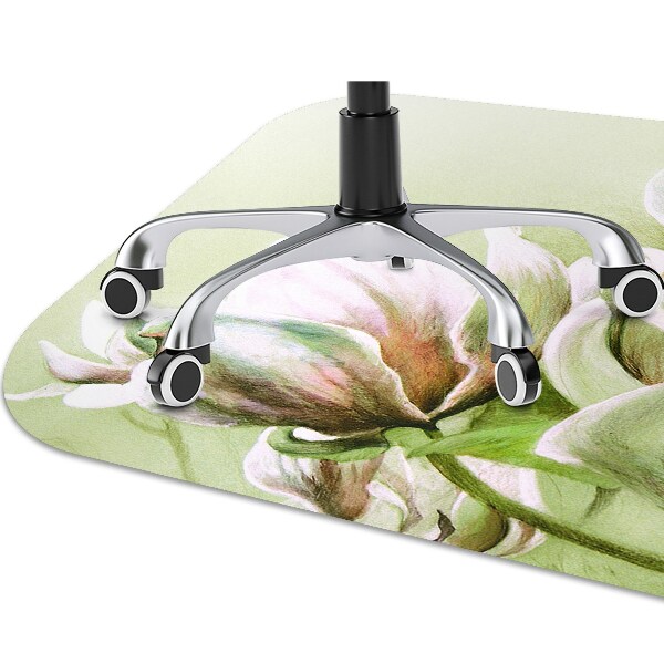 Office chair mat magnolia flowers