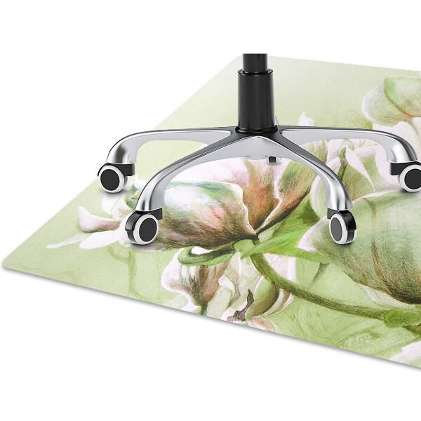 Office chair mat magnolia flowers