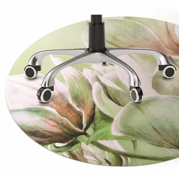 Office chair mat magnolia flowers
