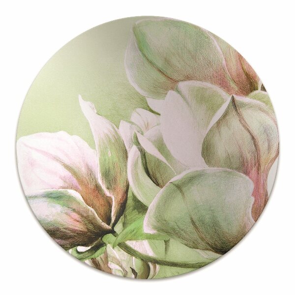 Office chair mat magnolia flowers