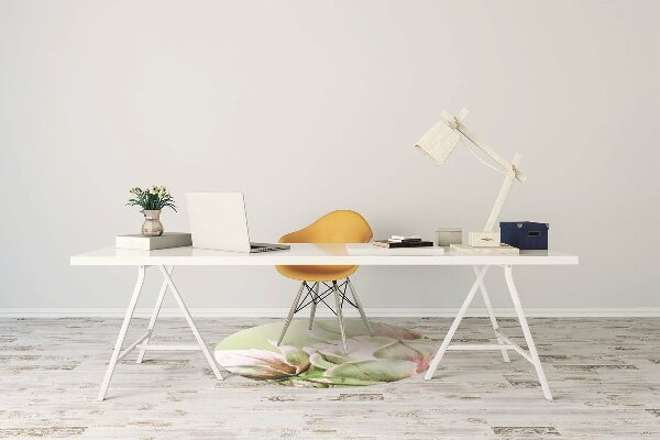 Office chair mat magnolia flowers