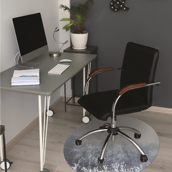 Desk chair mat Winter tree