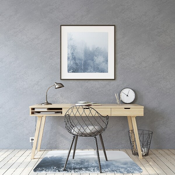 Desk chair mat Winter tree