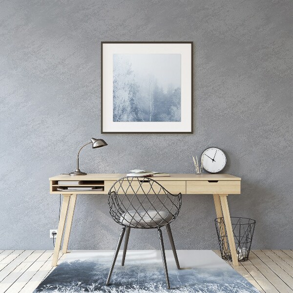Desk chair mat Winter tree