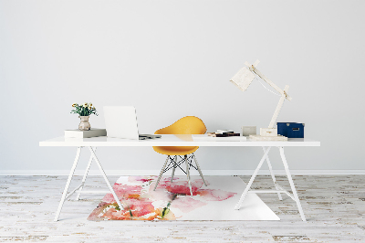 Office chair mat watercolor flowers