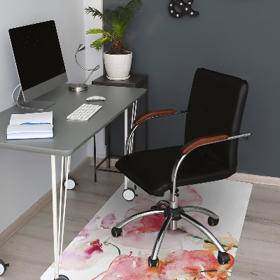 Office chair mat watercolor flowers