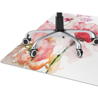 Office chair mat watercolor flowers