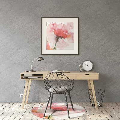 Office chair mat watercolor flowers