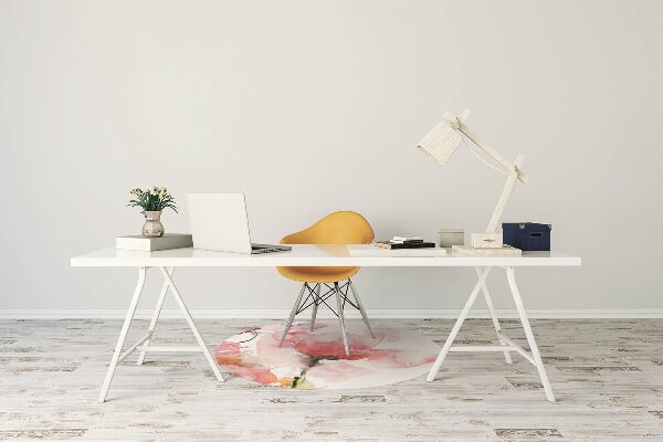 Office chair mat watercolor flowers