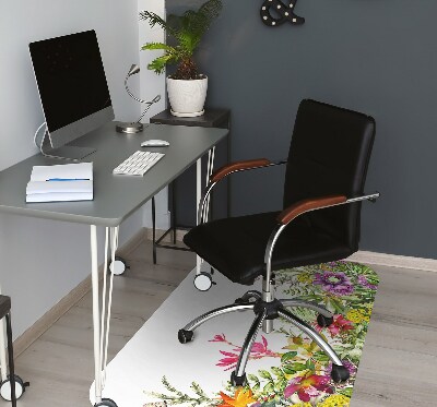 Office chair floor protector tropical plants