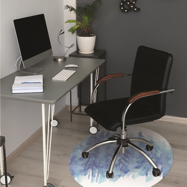 Chair mat Watercolor winter forest