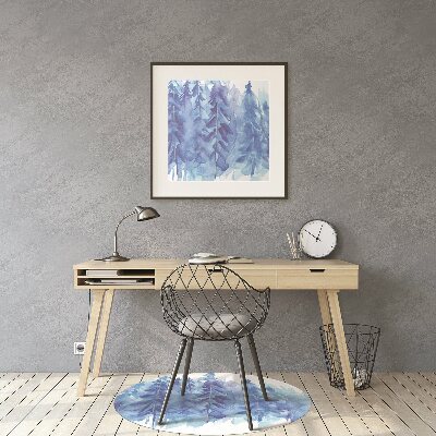 Chair mat Watercolor winter forest