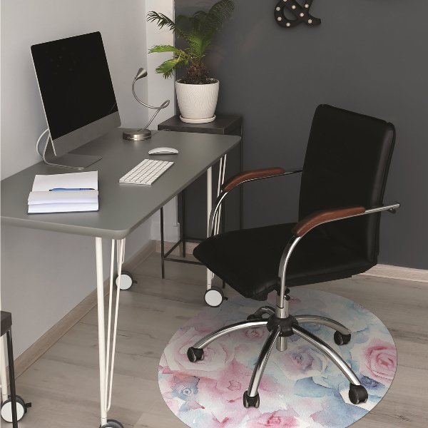 Chair mat floor panels protector pastel Flowers