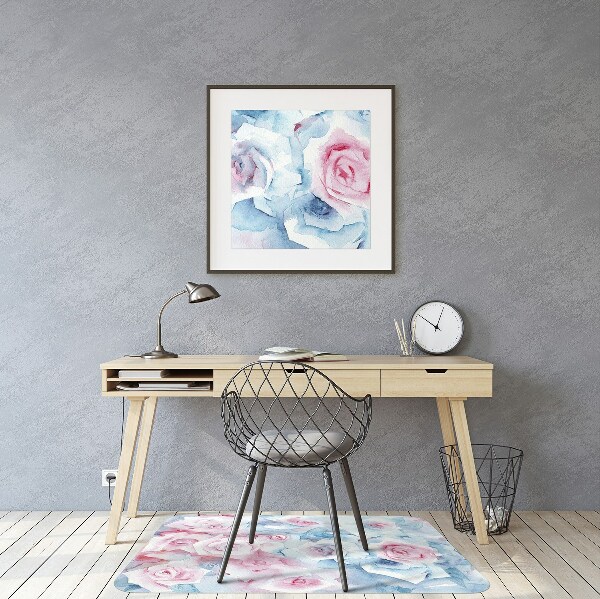 Chair mat floor panels protector pastel Flowers