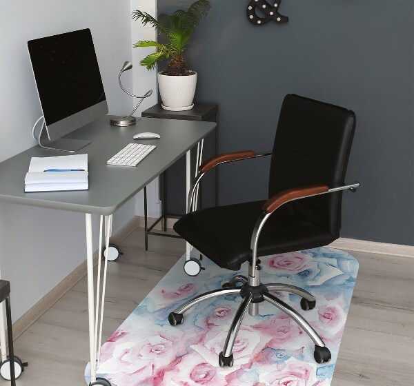 Chair mat floor panels protector pastel Flowers