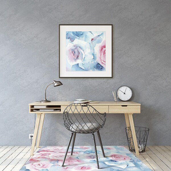 Chair mat floor panels protector pastel Flowers