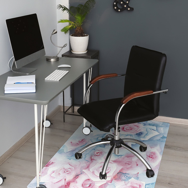 Chair mat floor panels protector pastel Flowers