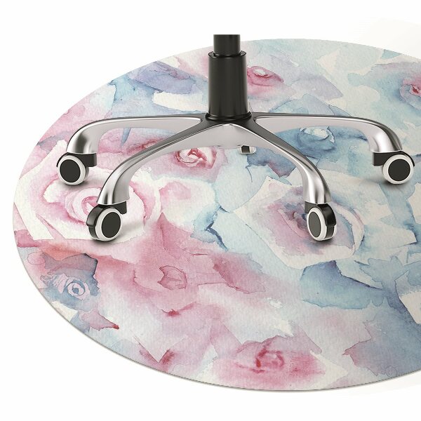 Chair mat floor panels protector pastel Flowers