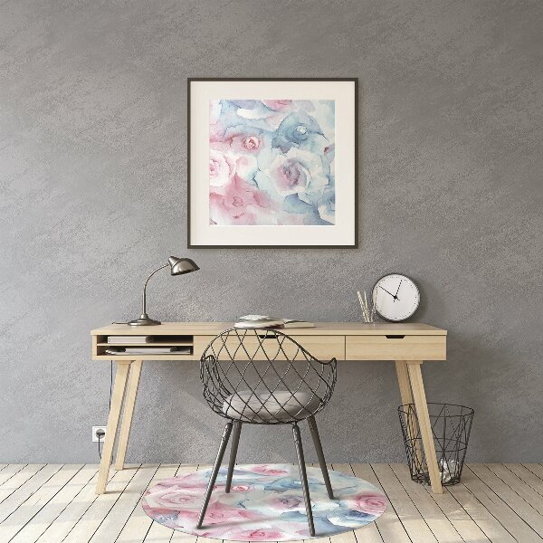 Chair mat floor panels protector pastel Flowers
