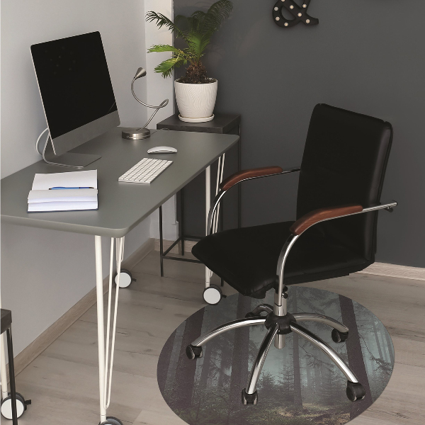 Desk chair mat misty Forest