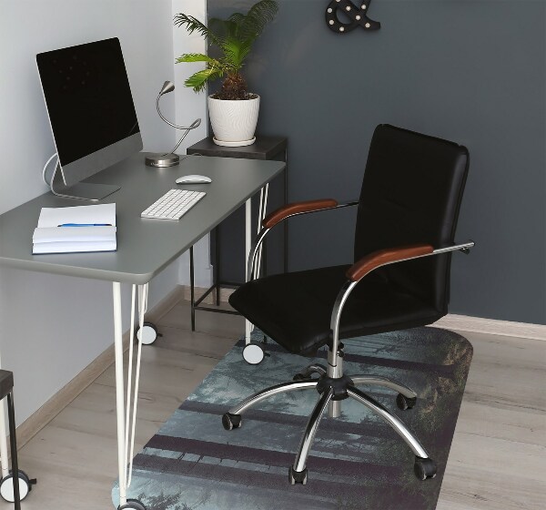 Desk chair mat misty Forest