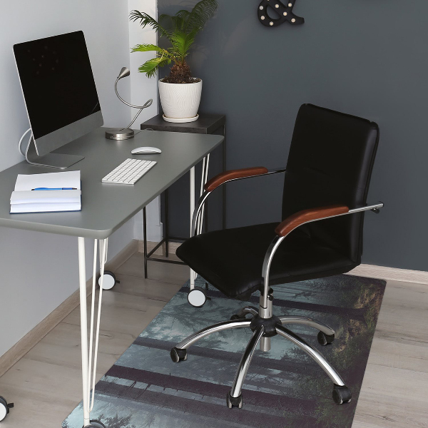 Desk chair mat misty Forest