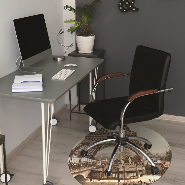 Office chair floor protector Eiffel Tower retro