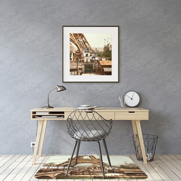 Office chair floor protector Eiffel Tower retro