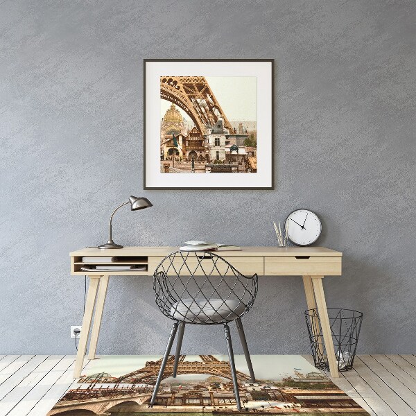 Office chair floor protector Eiffel Tower retro