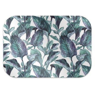 Office chair mat exotic leaves