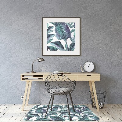 Office chair mat exotic leaves