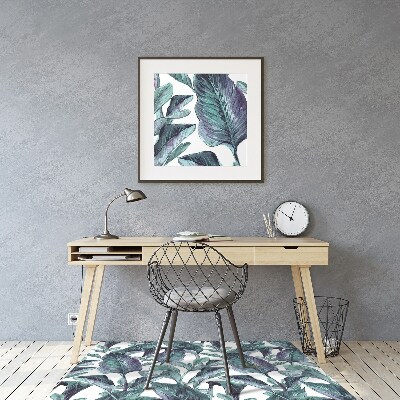 Office chair mat exotic leaves