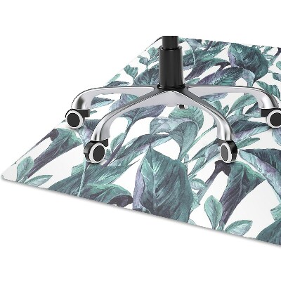 Office chair mat exotic leaves