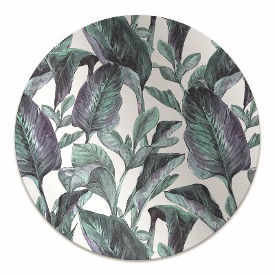 Office chair mat exotic leaves