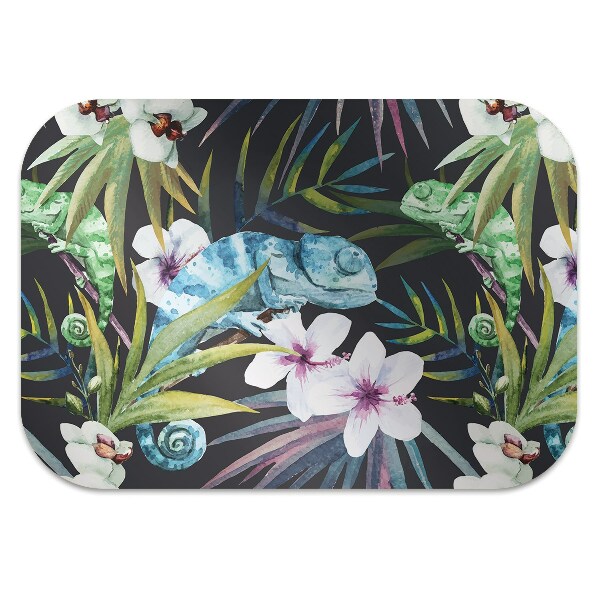Office chair floor protector blue chameleon