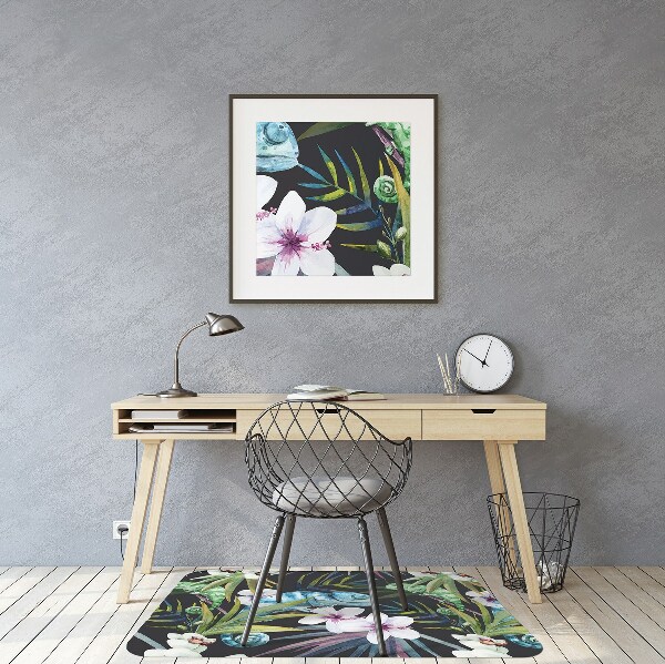 Office chair floor protector blue chameleon