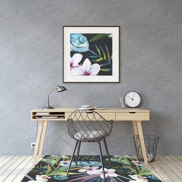 Office chair floor protector blue chameleon