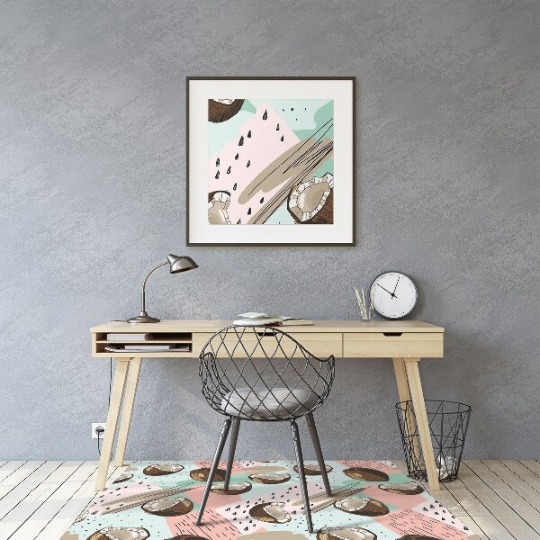 Chair mat floor panels protector coconuts